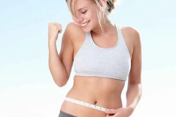 woman happy after fat reduction treatment Burton upon Trent