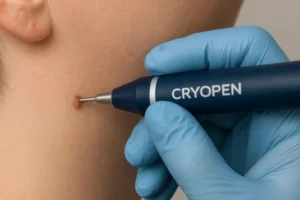 Person receiving skin tag removal Burton upon Trent